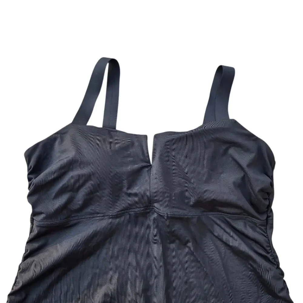 ATHLETA TANKINI Size 40B/C Black SQUARE NECK V BRA‎ CUP